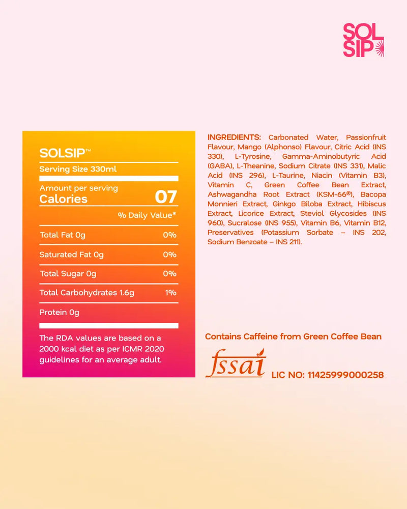Sparkling Mango Passion Fruit 330ml